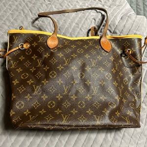 Louis Vuitton MM tote.  Red inside.